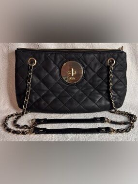 DKNY Donna Karan Quilted Soft Leather Hand/Shoulder Bag Chain Straps